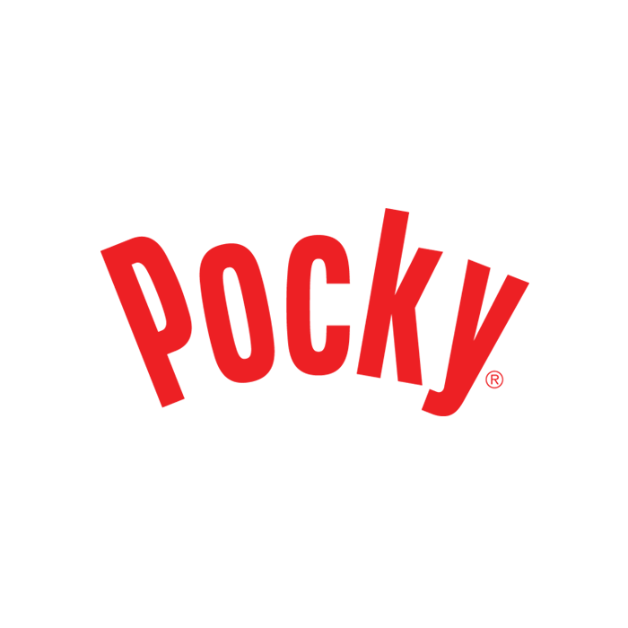 P o c k y in rot abgebildet standard logo von der marke Pocky