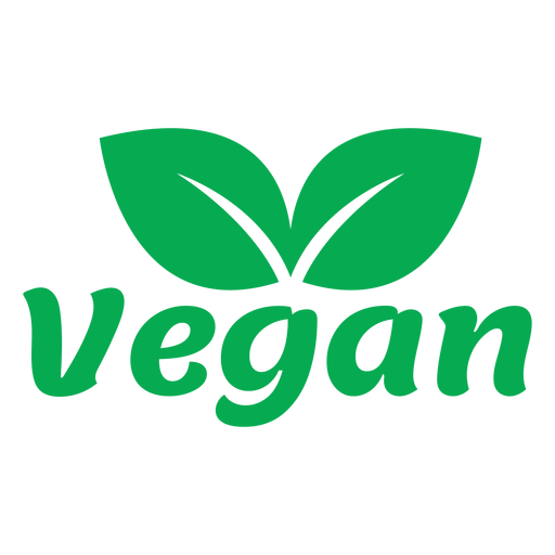 Vegan logo in grün auf weißem Hintergrund