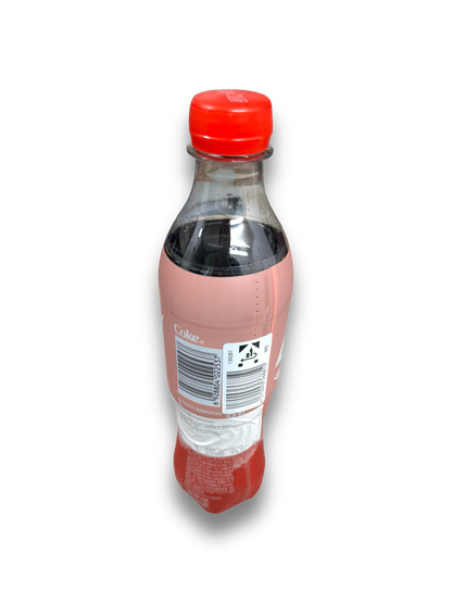 Coca Cola Peach China 500ml Flasche Rückseite mit Produktbeschreibung