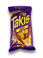 Takis Fuego 90g blaue Tüte mit gelber Schrift Vorderseite auf weißem Hintergrund 