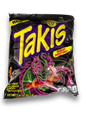 Takis Dragon Sweet Chili 90g Vorderseite schwarze Tüte mit gelber Schrift auf weißem Hintergrund 