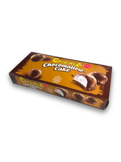 Cravingz Chocomallow Cake Chocolate 150g Vorderseite braune Verpackung mit Produktabbildung 