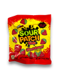 Vorderseite einer Packung Sour Patch Kids Strawberry, rote Verpackung mit dem Sour Patch Kids Logo