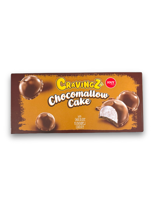 Cravingz Chocomallow Cake Chocolate 150g Vorderseite braune Verpackung mit Produktabbildung 