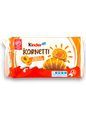 Kinder Kornetti Aprikose 252g Vorderseite weiß-rote Verpackung mit bunter Schrift und Bild Hörnchen