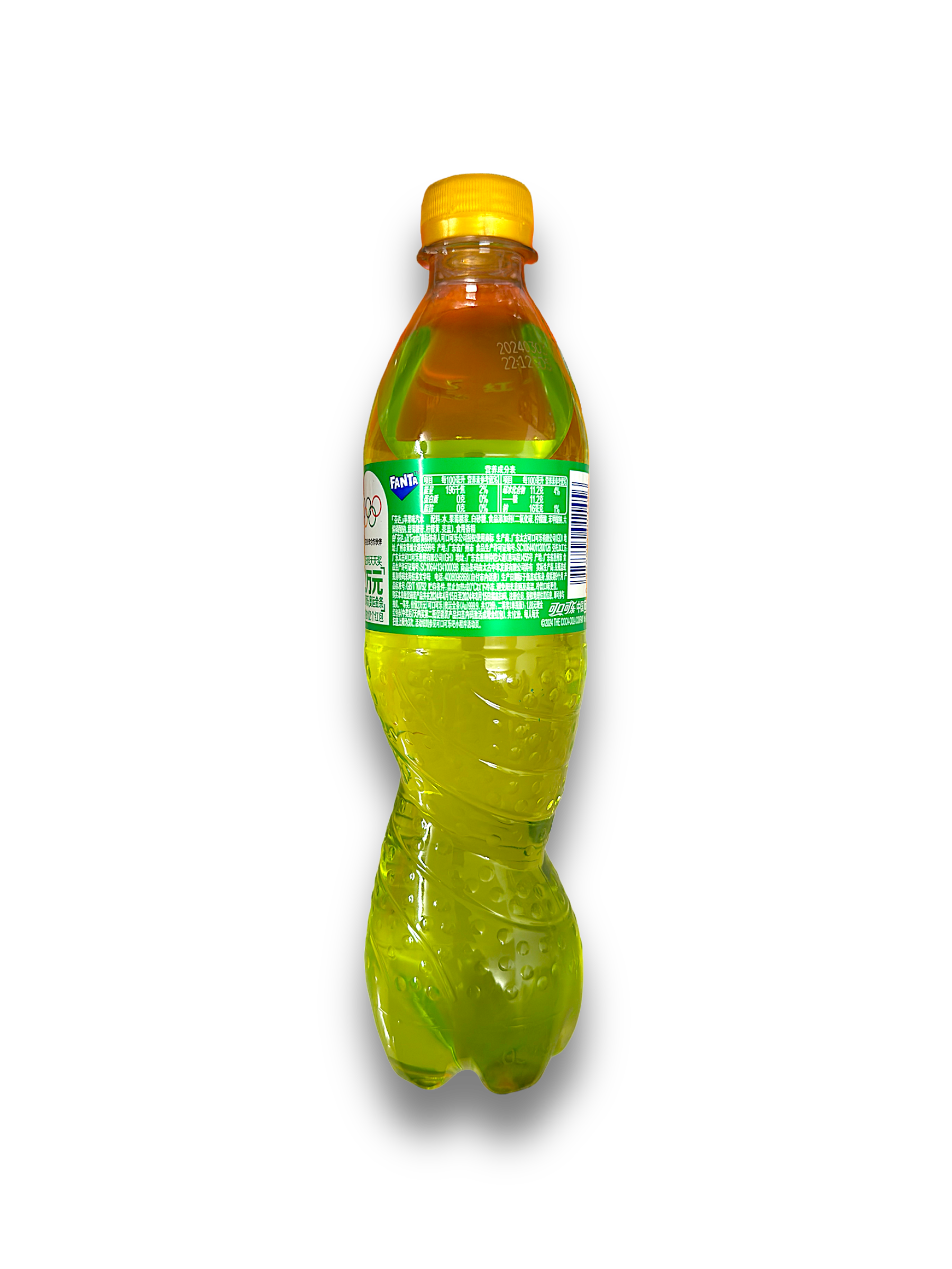 Fanta Green Apple - Rückseite mit Nährwerten 