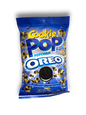 CandyPop Oreo 149g blaue Verpackung Vorderseite mit gelb-blau-weißer Schrift mit Popcorn Abbildung 