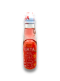 Hatakosen Ramune in Erdbeergeschmack, eine prickelnde japanische Limonade mit traditionellem Flaschendesign.