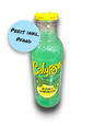 Calypso Kiwi 473ml Glasflasche Vorderseite mit gelber Schrift auf weißem Hintergrund 