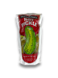 Van Holten's Hot Pickle 140g Vorderseite mit Gurke auf weißem Hintergrund