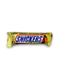 Snickers Almond Riegel mit Nüssen, Karamell und Schokolade in markanter gelber Verpackung.