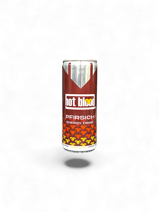 Hot Blood - Energy Drink Pfirsich 0,25l MHD 12.08.2026