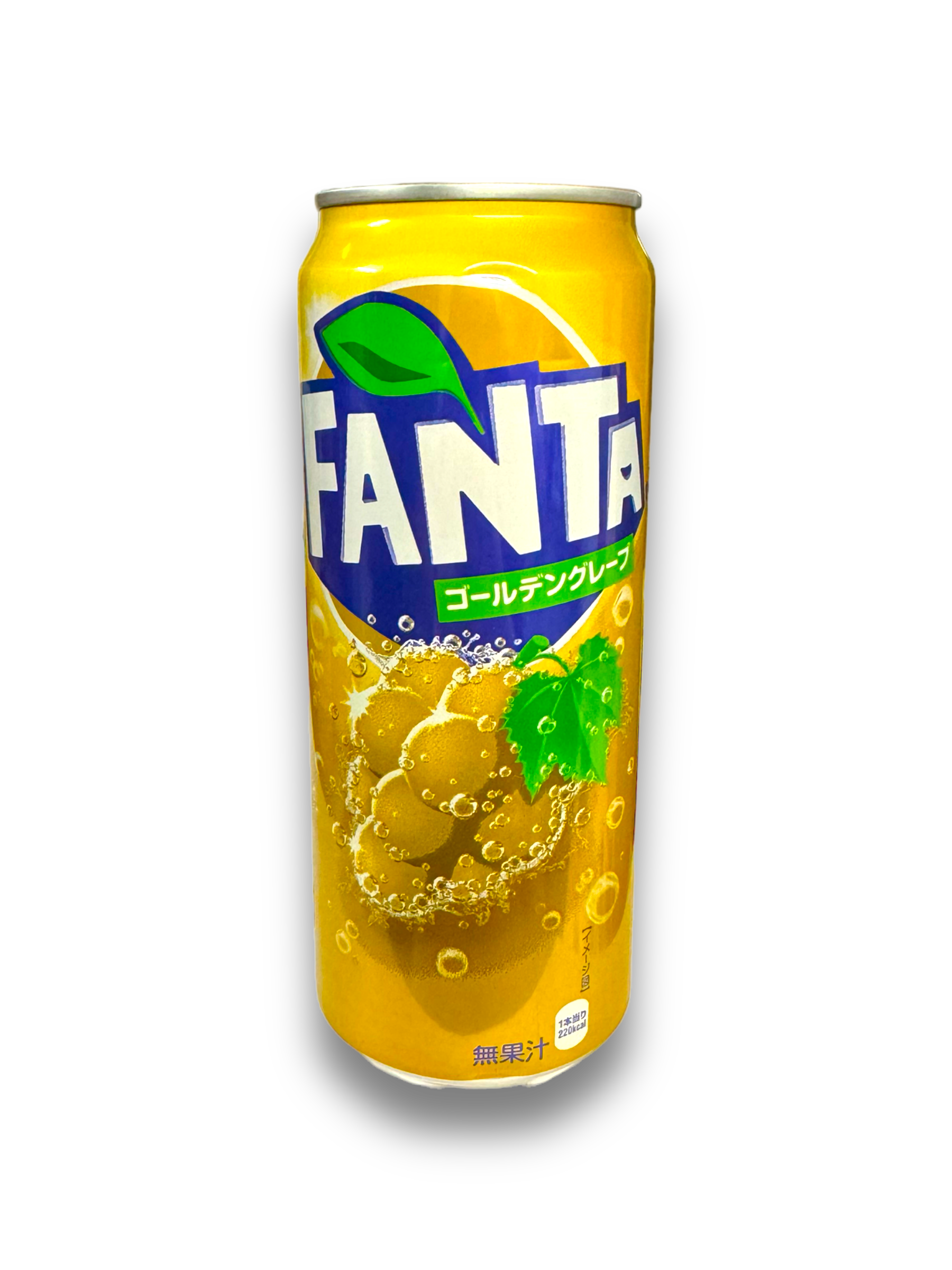 Fanta Golden Grape Japan 500ml goldene Dose Vorderseite mit Fanta Beschriftung und Grape Abbildung