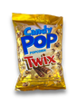 CandyPop Popcorn Twix 149g Verpackung Vorderseite Gold mit blau-roter Schrift, Abbildung Produkt