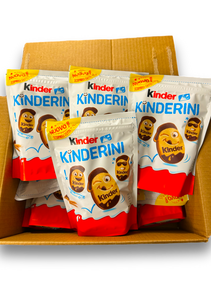 Kinder Kinderini 250g Vorderseite weiß-rote Verpackungen mit bunter Schrift und Bild Kekse eiförmig